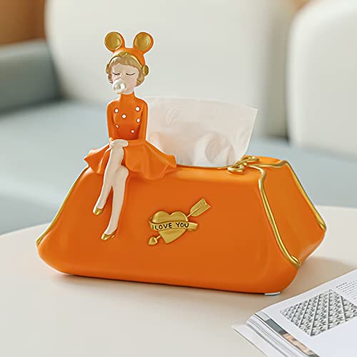 Caixa De Lenços De Papel Menina De Luxo Leve, Organizador De Lenços De Mesa Criativo, Dispensador De