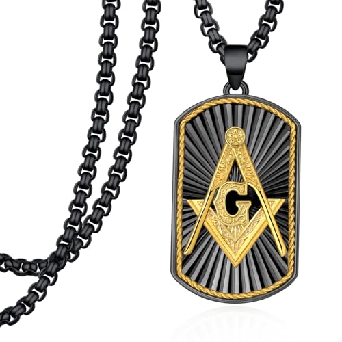 Masonic/Cross/Compass/St Michael/St Christopher/Santa Muerte/Star of David Pendant Necklace 925 Sterling Silver Shields Necklace for Men Women with 22