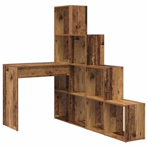 SDWEHBJ Eck-Schreibtisch mit Ablageregalen, Kleiner Spieltisch,...