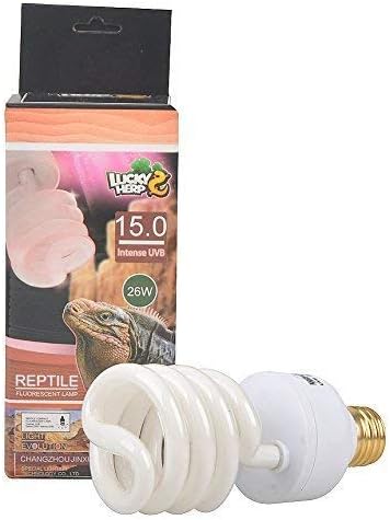 LUCKY HERP 15.0 UVB Intense Fluorescent Terrarium Lamp,Reptile UB Bulb Light,Compact Bulb (26 Watt)