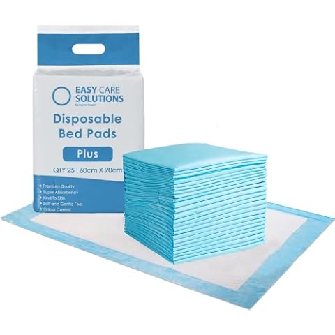 Easy Care Solutions | Disposable Incontinence Bed Pads Plus | 60 x 90 | Packs of 25 Cover
