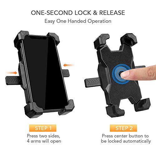 DECDEAL Suporte de telefone móvel para bicicleta de bloqueio rápido Rotação de 360 ° ajustável para
