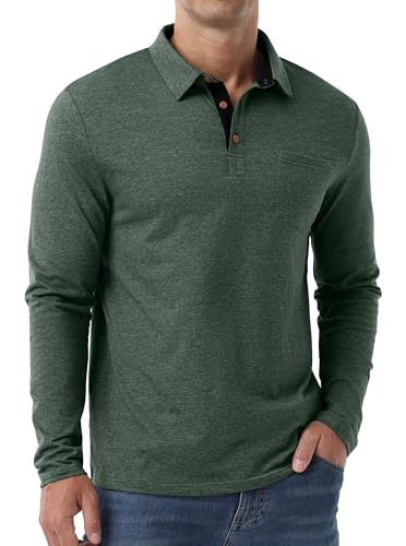Sailwind Polo para Hombre Manga Larga Camiseta Casual de Algodón con Botones y Bolsillo miniatura 1