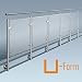 Produktbild Glas-Pfosten-Geländer, U-Form (2x90° Ecke), Bausatz DIY, seitliche Montage, Länge bis 22,5 m