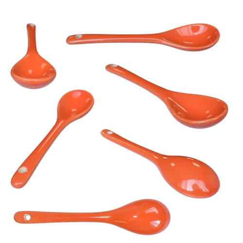 Pirhosigma SHAOZ-(EGG) 8 Color Porcelain Egg Spoons Ceramic Spoons 5 Inch Coffee Dessert Yogurt Tea Milky Tea thumb #4