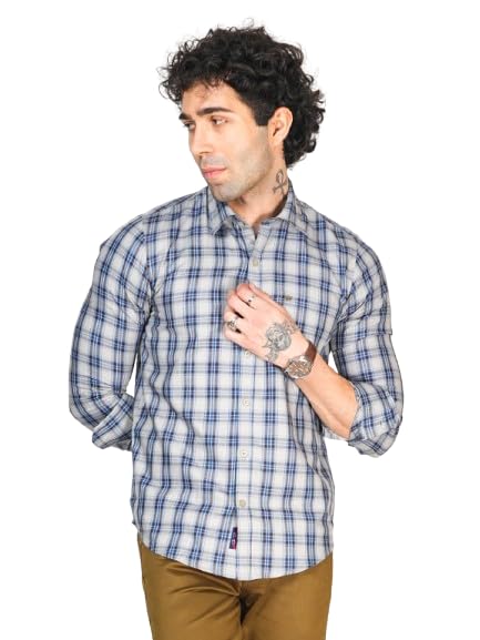 Image of Allen Cooper Checks Shirts for Men - 100% Cotton Comfort Fit Casual and Formal Shirt - Breathable, Soft, Classic Style (Multiple Colors)
