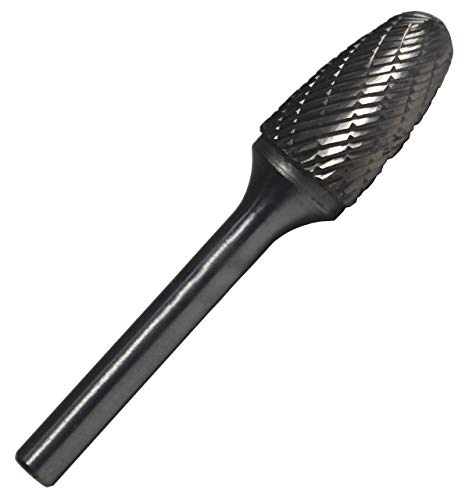 Image of Drill America SF-1NF Carbide Burr /Rotary File Tree Radius-End None-Ferrous for Aluminum 1 /4 inch Dia. x 5 /8 inch Cut Length with 1 /4 inch Shank and 2 inch Overall Length, DUL Series
