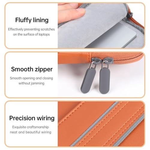 Image of TechTrendz Laptop Messenger Bag, Portable Carrying Bag for 15 inch Laptops Anti-Scratch Notebook PU Leather Sleeve Bag - Black