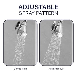 HammerHead Showers® Solid Metal 2 Inch High Pressure Shower Heads - CHROME – 2.5 GPM Shower Heads High Pressure - High Flow Shower Head with ADJUSTABLE SPRAY PATTERN - Fixed Shower Head