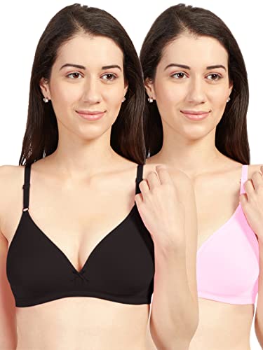 Image of SONARI Omania Womens Non-Padded Cotton Polyester Bras - Solid, Non-Wired, Medium Coverage, Hand Washable (Pack of 2)