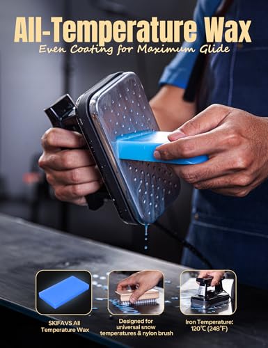image for Skifavs Ski Snowboard Tuning and Waxing Kit with Wax Iron, All Tempera