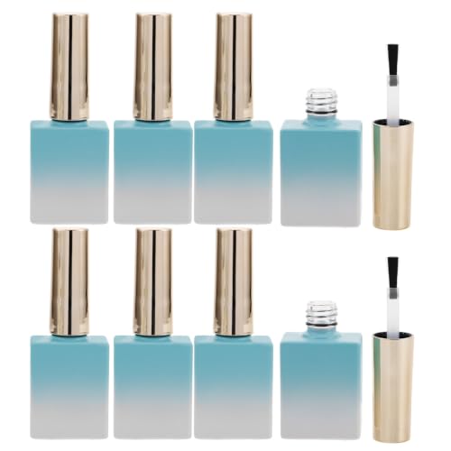 VILLCASE 8 Piezas Botellas Diseño Único Degradado de Esmalte de Uñas Vacías de Vidrio 11.7ml Tapa de Pincel Redonda Fácil Aplicación para Uso Personal y Profesional