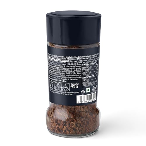Image of Davidoff Coffee Espresso 57, 45g | 100% Arabica Beans | 11 /12 Intensity | Granules, Glass Bottle | 45g