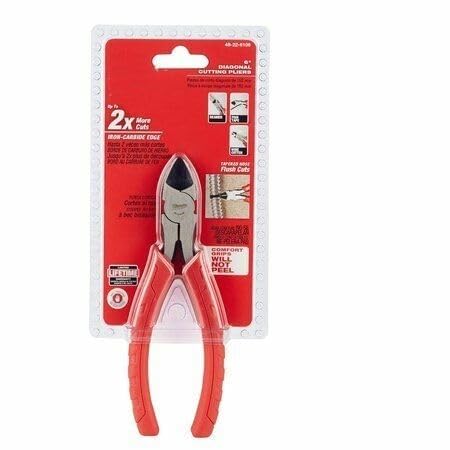 Gerrit for Milwaukee Tool 48-22-6106 6 In Diagonal Cutting Plier Flush Cut Uninsulated, Red