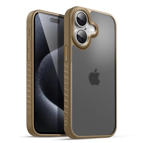 Image of KARWAN️ Shockproof Back Case Cover for iPhone 16 | Camera Protection Bump |Shockproof Back Case Cover for iPhone 16 - Brown