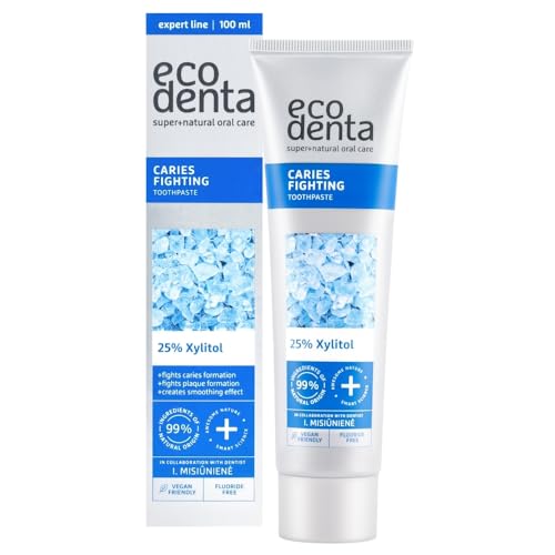 Ecodenta Caries Fighting Fluoride Free Toothpaste with Xylitol Lime Essential Oil 100ml