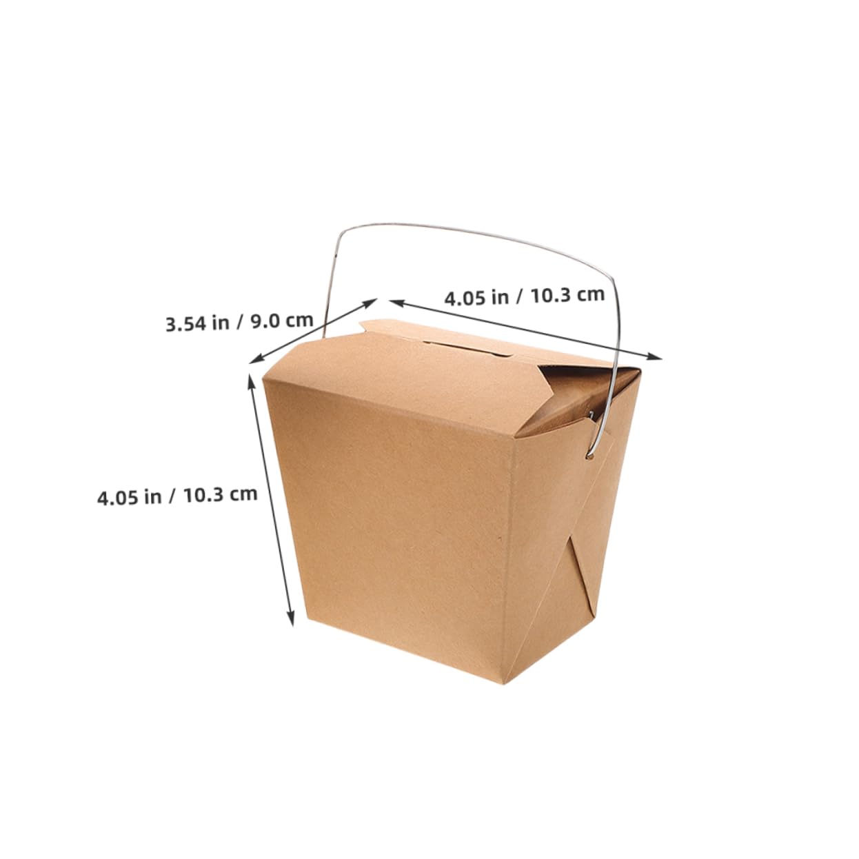 KICHOUSE 50pcs Boxes Takeout Boxes with Metal Wire Handle Portable Paper Food Packaging Containers for Easy The Go Dining for Family Gatherings Picnics and Office Lunches