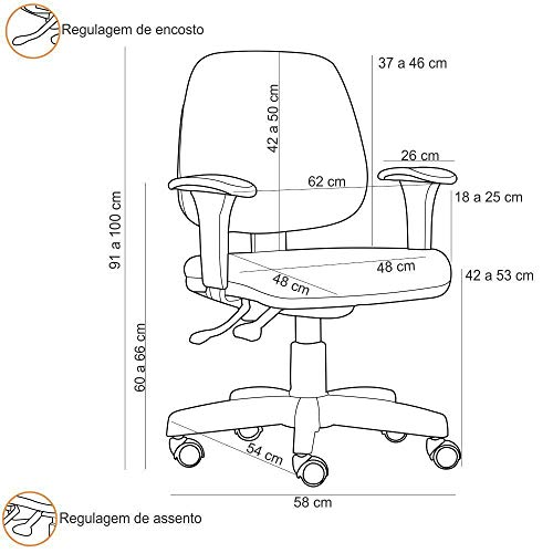 Cadeira Giratória Job Executiva Ergonômica Escritório Couro Sintético Turquesa - Lyam Decor
