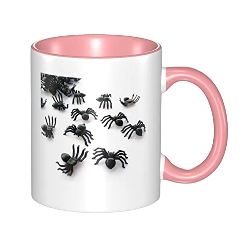 RFSHOP Taza de cerámica, divertida taza de araña, taza de té y café para hombres y mujeres
