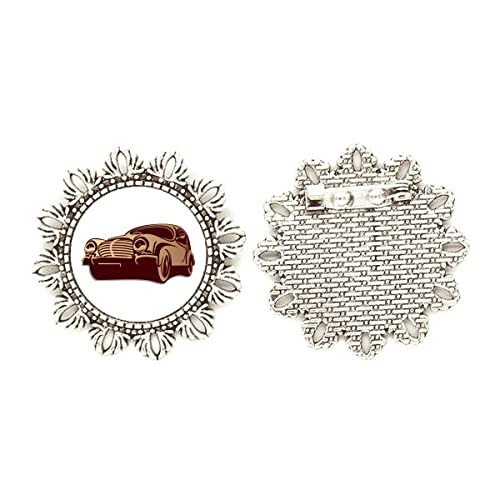 Broche de gancho de carros clásicos con acabado esmaltado rojo profundo