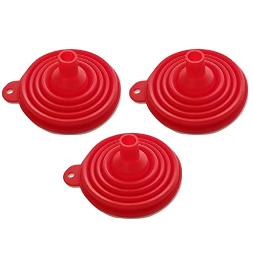 Handy Housewares 4" Wide Space-Saving Collapsible Flexible BPA-Free Silicone Kitchen Funnel - Red (1) image 4