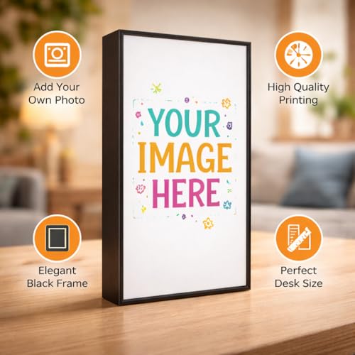 Image of Rangoli Personalized Photo Frame Size- 280mm x 140mm x 27mm | Custom Picture Frame with Your Photo | Premium Tabletop Frame for Home Decor, Gifts for Birthday, Anniversary & Special Occasions.. D-2