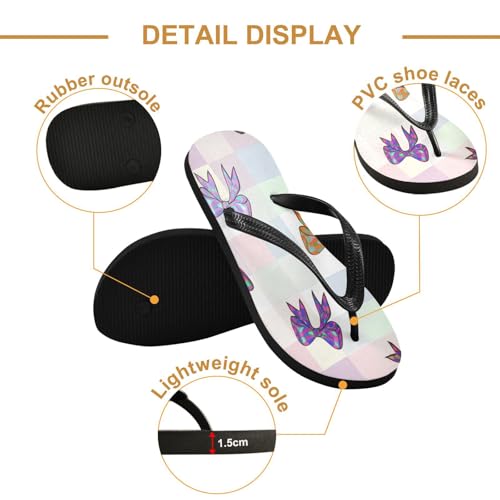 STAYTOP Colorful Ribbon Bow Flip Flops Sandals of Men's & Women's,Sandals Beach Slippers Shower Slides2