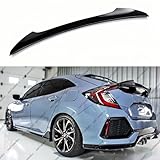 WheelX Rear Spoiler Compatible with 2016-2021 Honda Civic Hatchback, V Duckbill Fits for 2016 2017 2018 2019 2020 2021 4-Door, Trunk Exterior High Kick Tail Deck Lid Wing Lip (Glossy Black)