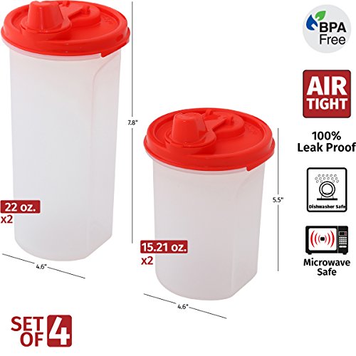 SIGNORA WARE Easy Pour Oil and Vinegar Bottle Set 4 Pack Olive Oil Dispenser Bottles Liquid - Image 2