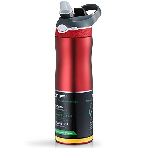 Bouilloire femme enceinte 380ml isolante à paille rouge contre la déshydratation en extérieur