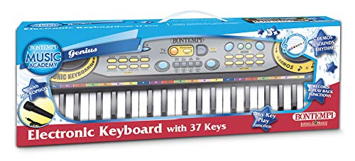 Bontempi 12 3730 PlayKeys-speelgoedtoetsenbord met 37 toetsen voor kleine muzikanten met mini-pas en microfoontoetsenbord, meerkleurig, 425 x 160 x 50 mm - Image 3