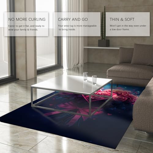 Tapis de salon fleurs 90x150cm pour une chambre chaleureuse