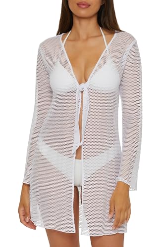 BECCA Women's Mesh Tunic, Tie Front, Casual, Beach Cover Ups - Main Image