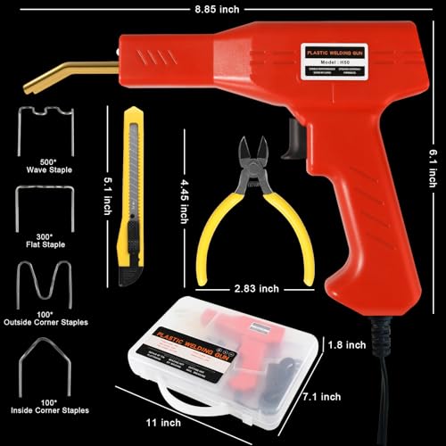atols plastic welder 1000pcs staples plastic welding kit hot stapler kit plastic welder gun kit car bumper repair kit plastic repair kit