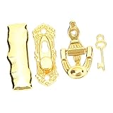 jojofuny Home Decor Home Decor 1 Set Golden Door Key Lock Tiny Knocker Letter and Miniature Decorati