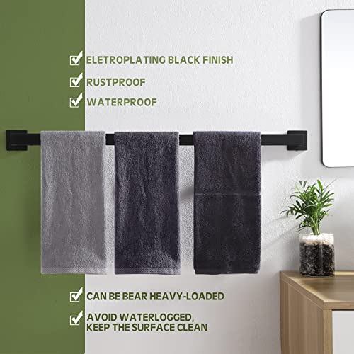 Image of KOKOSIRI 36-Inch Single Towel Bar, Bathroom Kitchen Towel Holder, Wall Mounted SUS304 Stainless Steel Towel Rack, Matte Black, B4003BK-L36