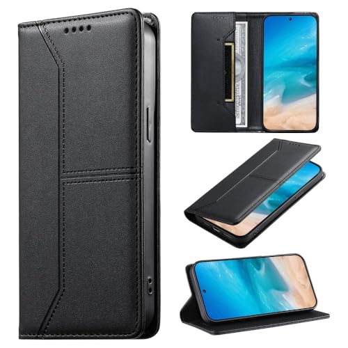 Housse cuir Samsung Galaxy S26 Ultra noir à rabat magnétique haut de gamme