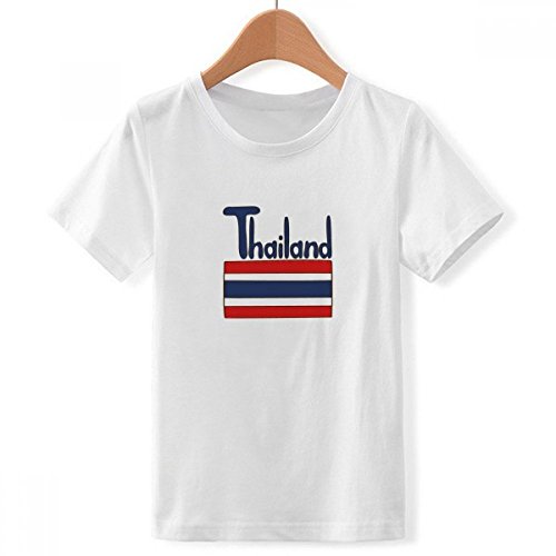 T-shirt Thaïlande drapeau rouge bleu blanc col rond pour garçon taille 3XL multicolore DIYthinker