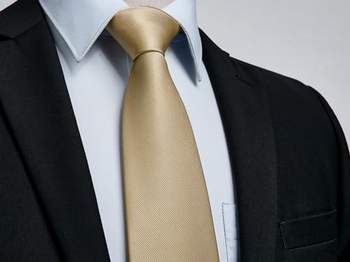 Image of Enlision Ties for Men Solid Color 3.35 inch Formal Business Necktie Classic Satin Mens Wedding Party Ties
