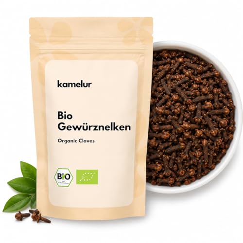 Kamelur Bio Nelken ganz 200 g Aromatische Gewürznelken in Bio-Qualität intensiv & würzig ohne Zusätze ideal für Lebkuchen Punsch & Glühwein