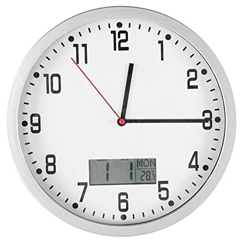 Fyearfly Reloj de Pared Moderno con Calendario, Temperatura y Fecha Cover