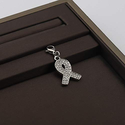 Image of CHOORO White Lung Cancer Ribbon Awareness White Ribbon Zipper Lung Cancer Survivor Gift