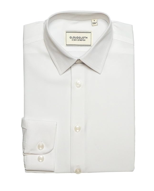 Adam Baker Boy's Slim Fit 4-Way Stretch Long Sleeve Solid Dress Shirt - Colors3