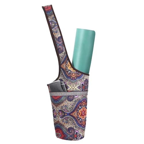 Yoga Mat Tote Tas, Yoga Mat Bag Long Tote,Groot formaat Pocket Yoga Mat Carrier | Sportaccessoires organisator schouderband bouch bohemian mode voor moeder, vriendin, vrouw
