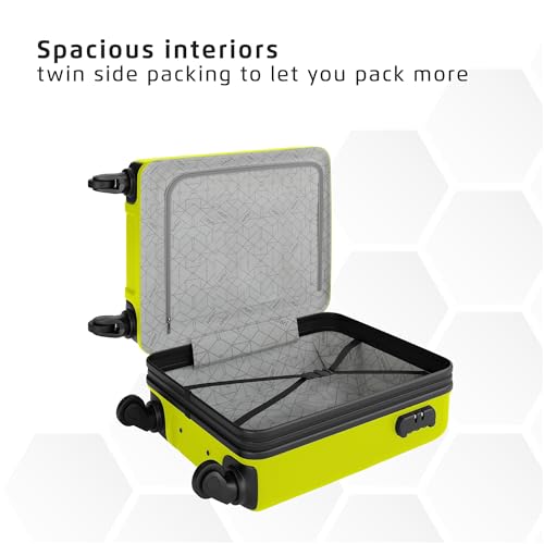 Safari-Pentagon-Hardside-Small-Size-Cabin-Luggage-Suitcase-Trolley-Bags-for-Travel-Green-Lime-Color-55cm