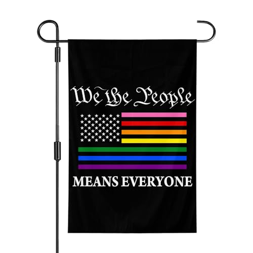 We The People Rainbow Pride Garden Flag 12x18 Inch Diversity Garden Flag for Outdoor Decoration Yard Small Flag Gay LGBT