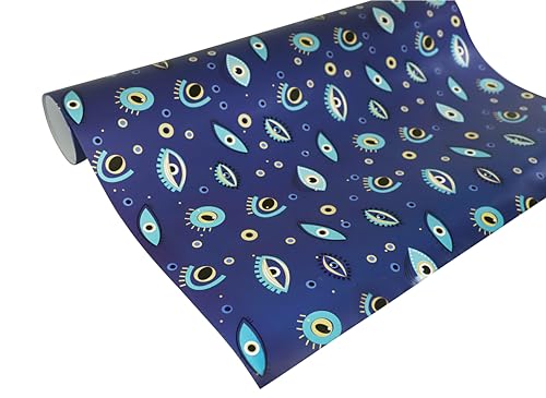Image of Be Stories The Evil Eye Colorful Design Wrapping /Laminated Art Paper Sheet 100 Gsm For Gift Packing For All Occasions Like Birthday, Diwali, Chirtsmas, 28 Inches X 20 Inches Of 10-Sheets,Blue