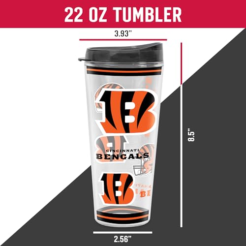 Image of Rico Industries NFL Football Cincinnati Bengals Double Wall 20oz Tritan Tumbler