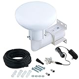 FIVESTAR Omnidirectional TV Antenna Amplifier 60 Miles HD 360 Degree Omnidirectional Digidome Reception Indoor/Attic/Outdoor Omnipro Antenna for VHF/UHF/FM Easy Installation Anti-UV Coating-White