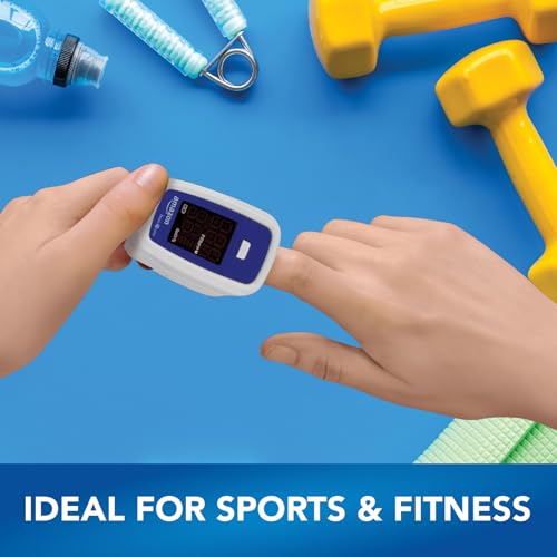 Image of Amazon Basic Care Pulse Oximeter, Blood Oxygen Saturation Monitor, Portable Oxygen Monitor, Pulse Rate, Easy to Use (Previously Healthwise)
